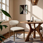 Riccio Vegan Leather Upholstered Dining Side Chair in Cream