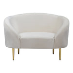 Ritz Velvet Upholstered Chair in Cream
