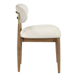 Riccio Vegan Leather Upholstered Dining Side Chair in Cream