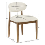 Riccio Vegan Leather Upholstered Dining Side Chair in Cream
