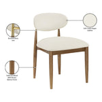 Riccio Vegan Leather Upholstered Dining Side Chair in Cream