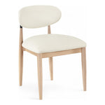 Riccio Vegan Leather Upholstered Dining Side Chair in Cream
