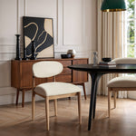 Riccio Vegan Leather Upholstered Dining Side Chair in Cream