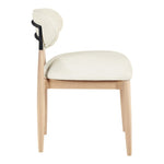 Riccio Vegan Leather Upholstered Dining Side Chair in Cream