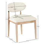 Riccio Vegan Leather Upholstered Dining Side Chair in Cream