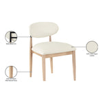 Riccio Vegan Leather Upholstered Dining Side Chair in Cream