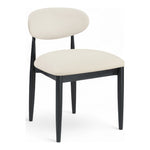 Riccio Vegan Leather Upholstered Dining Side Chair in Cream