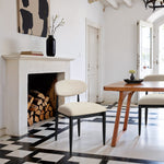 Riccio Vegan Leather Upholstered Dining Side Chair in Cream