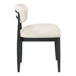 Riccio Vegan Leather Upholstered Dining Side Chair in Cream