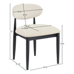 Riccio Vegan Leather Upholstered Dining Side Chair in Cream