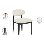 Riccio Vegan Leather Upholstered Dining Side Chair in Cream