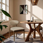 Riccio Vegan Leather Upholstered Dining Side Chair in Beige