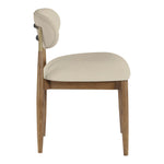 Riccio Vegan Leather Upholstered Dining Side Chair in Beige