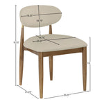 Riccio Vegan Leather Upholstered Dining Side Chair in Beige