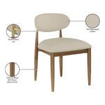 Riccio Vegan Leather Upholstered Dining Side Chair in Beige
