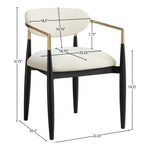 Riccio Performance Fabric Upholstered Dining Arm Chair in Beige