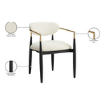 Riccio Performance Fabric Upholstered Dining Arm Chair in Beige