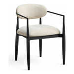Riccio Performance Fabric Upholstered Dining Arm Chair in Beige
