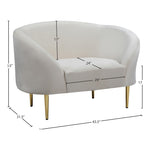 Ritz Velvet Upholstered Chair in Cream