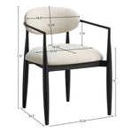 Riccio Performance Fabric Upholstered Dining Arm Chair in Beige