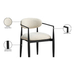 Riccio Performance Fabric Upholstered Dining Arm Chair in Beige