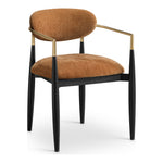 Riccio Performance Fabric Upholstered Dining Arm Chair in Cognac