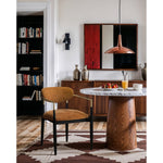 Riccio Performance Fabric Upholstered Dining Arm Chair in Cognac