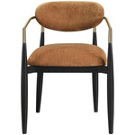 Riccio Performance Fabric Upholstered Dining Arm Chair in Cognac