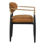 Riccio Performance Fabric Upholstered Dining Arm Chair in Cognac