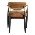 Riccio Performance Fabric Upholstered Dining Arm Chair in Cognac