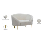 Ritz Velvet Upholstered Chair in Cream