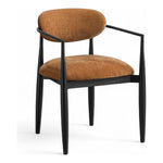 Riccio Performance Fabric Upholstered Dining Arm Chair in Cognac