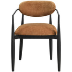 Riccio Performance Fabric Upholstered Dining Arm Chair in Cognac