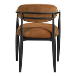 Riccio Performance Fabric Upholstered Dining Arm Chair in Cognac