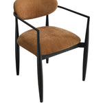 Riccio Performance Fabric Upholstered Dining Arm Chair in Cognac