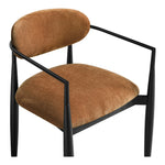 Riccio Performance Fabric Upholstered Dining Arm Chair in Cognac