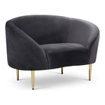 Ritz Velvet Upholstered Chair in Grey