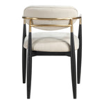 Riccio Performance Fabric Upholstered Dining Arm Chair in Cream
