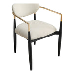 Riccio Performance Fabric Upholstered Dining Arm Chair in Cream