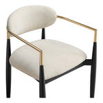 Riccio Performance Fabric Upholstered Dining Arm Chair in Cream