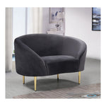Ritz Velvet Upholstered Chair in Grey