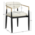 Riccio Performance Fabric Upholstered Dining Arm Chair in Cream