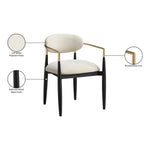 Riccio Performance Fabric Upholstered Dining Arm Chair in Cream