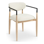 Riccio Performance Fabric Upholstered Dining Arm Chair in Cream