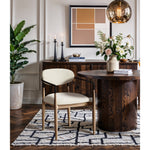 Riccio Performance Fabric Upholstered Dining Arm Chair in Cream