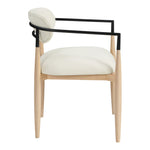Riccio Performance Fabric Upholstered Dining Arm Chair in Cream