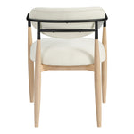 Riccio Performance Fabric Upholstered Dining Arm Chair in Cream