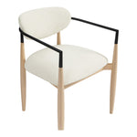 Riccio Performance Fabric Upholstered Dining Arm Chair in Cream