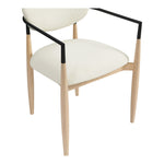 Riccio Performance Fabric Upholstered Dining Arm Chair in Cream