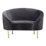Ritz Velvet Upholstered Chair in Grey